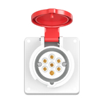 Розетка панельная с наклоном PAS IP44 16A 6P+E 400В