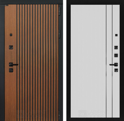 Входная дверь Лабиринт ШТОРМ - 10 Белый софт рельеф