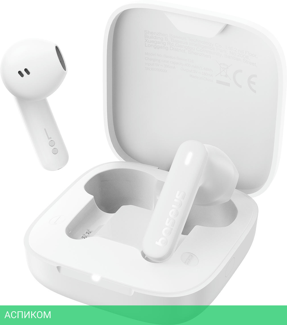 Наушники Baseus Bowie E16 True Wireless Earphones Stellar White (A00061900223-00)