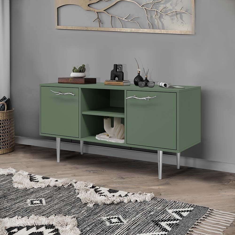 Тумба под ТВ Арт Колор matte 117см Стайл Сильвер Зеленый нефрит матовый