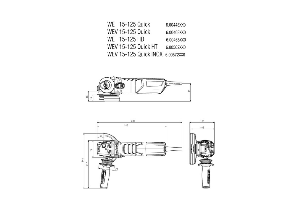 УШМ Metabo WЕV 15-125 Quick HT 1550Вт