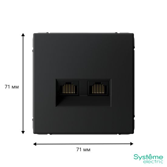 Розетка компьютерная 2-м ArtGallery RJ45 + RJ45 кат.5E механизм карбон SE GAL001085