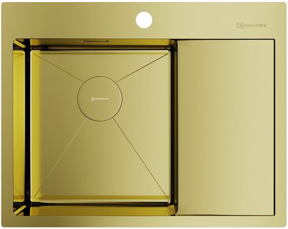 Мойка Akisame 65-LG-L нерж.сталь/светлое золото(арт.4973083)
