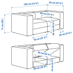2-местный диван - IKEA JÄTTEBO/JATTEBO, 71x95x190см, серый/светло-серый, ЙЕТТЕБО ИКЕА