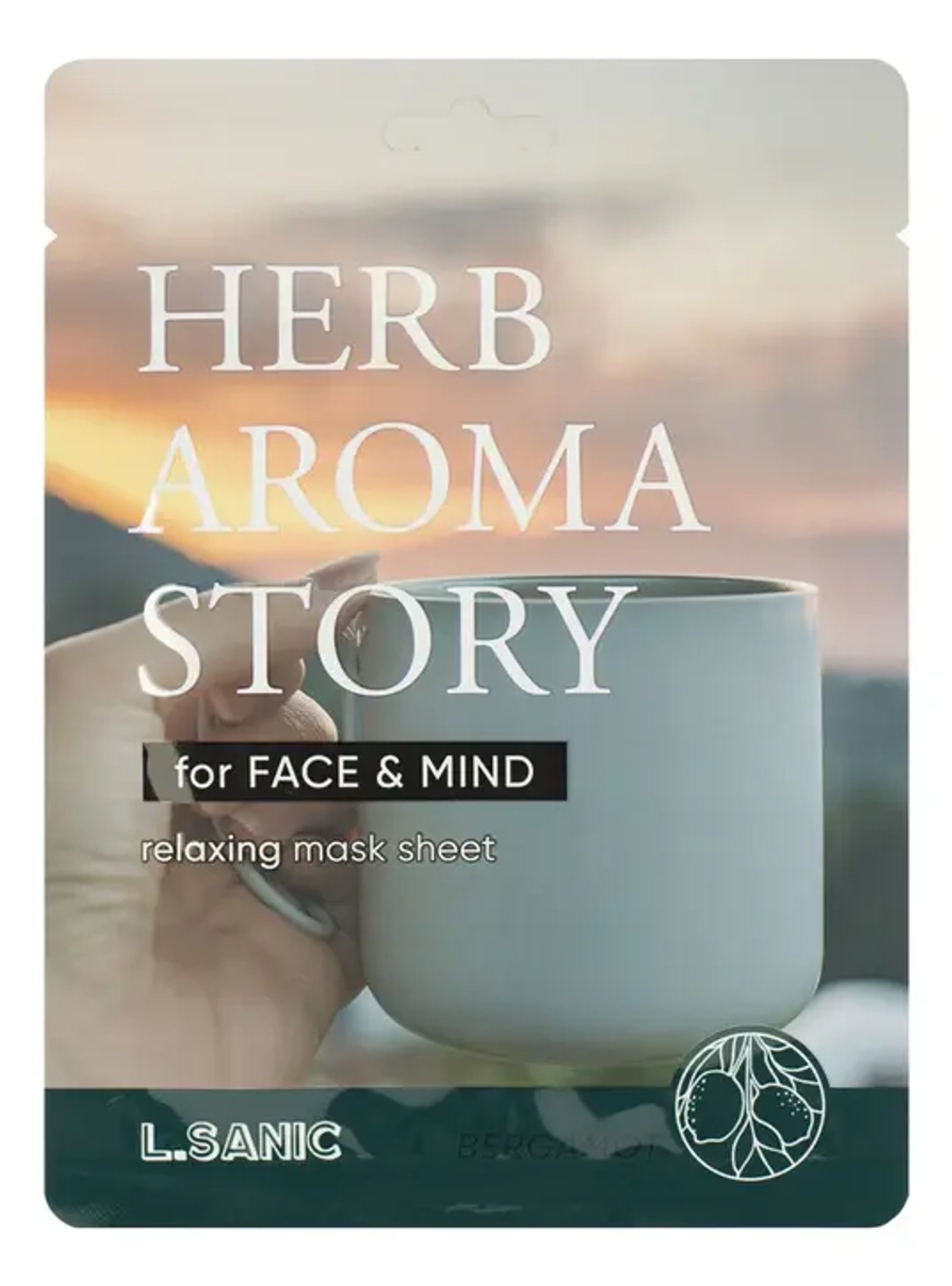 Тканевая маска с экстрактом бергамота L.SANIC Herb Aroma Story Relaxing Mask