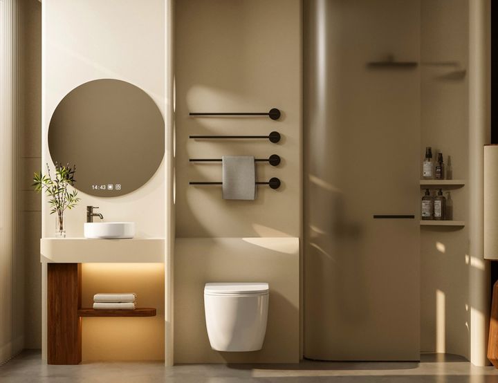 Комплект подвесной унитаз ABBER Bequem AC1100T белый с инсталляцией AC0105 и кнопкой AC0121MB черный матовый