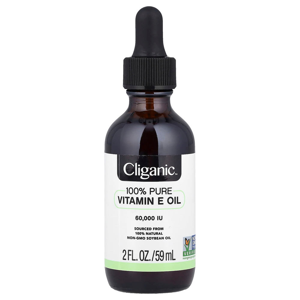 Cliganic, 100% чистое масло с витамином E, 60 000 МЕ, 59 мл (2 жидк. Унции)