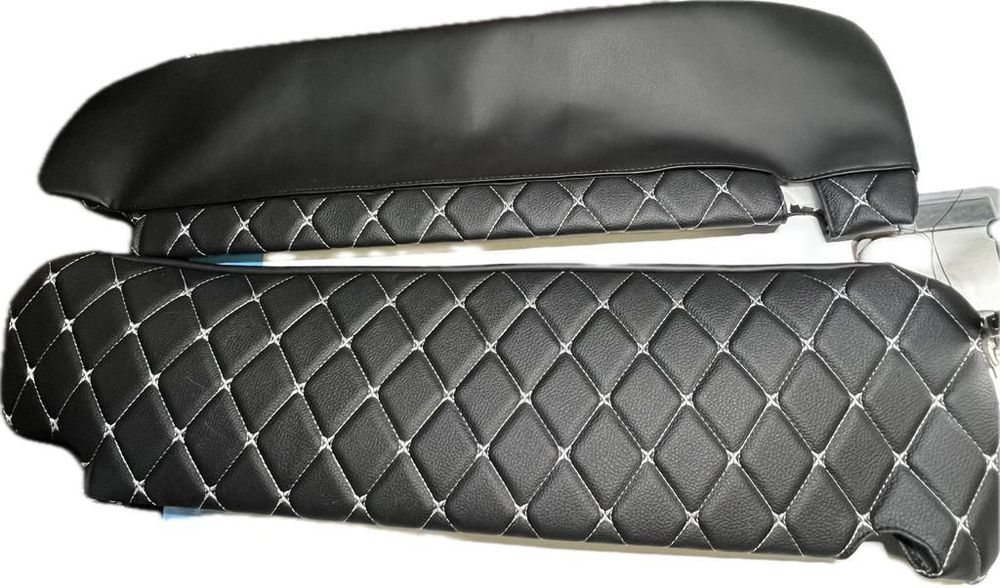 Чехлы на козырьки ГАЗель Некст и ГАЗон Некст (белая нить Бабочка)