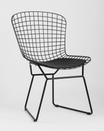 Стул обеденный Bertoia черный с черной подушкой 4 шт