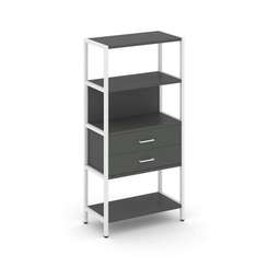 Shelf System Односекционный стеллаж четырехярусный с ящиками SN.STM-412 Антрацит/Металл Белый 810*40