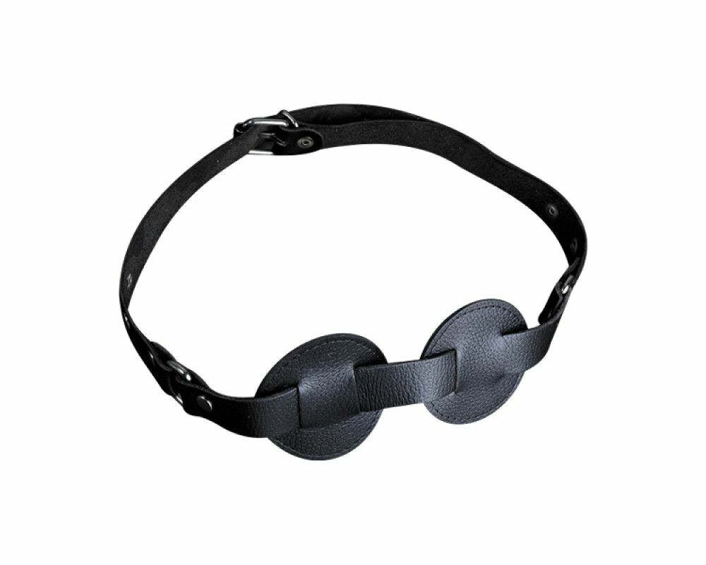 Чёрная кожаная маска на глаза для эротических игр (Цвет: черный)