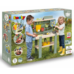Игровая кухня Smoby 840208 для игр с водой и песком с 15 аксессуарами для детей от 3 лет — фото 1