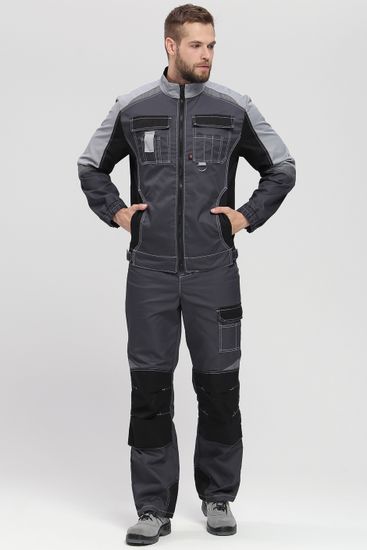 Костюм "Вектрон-2" полукомбинезон (т.серый/св.серый/черный)