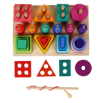 Развивающая игрушка 4 в 1 деревянная (2 вида сортер, 2 рыбалка), коробка C-41643