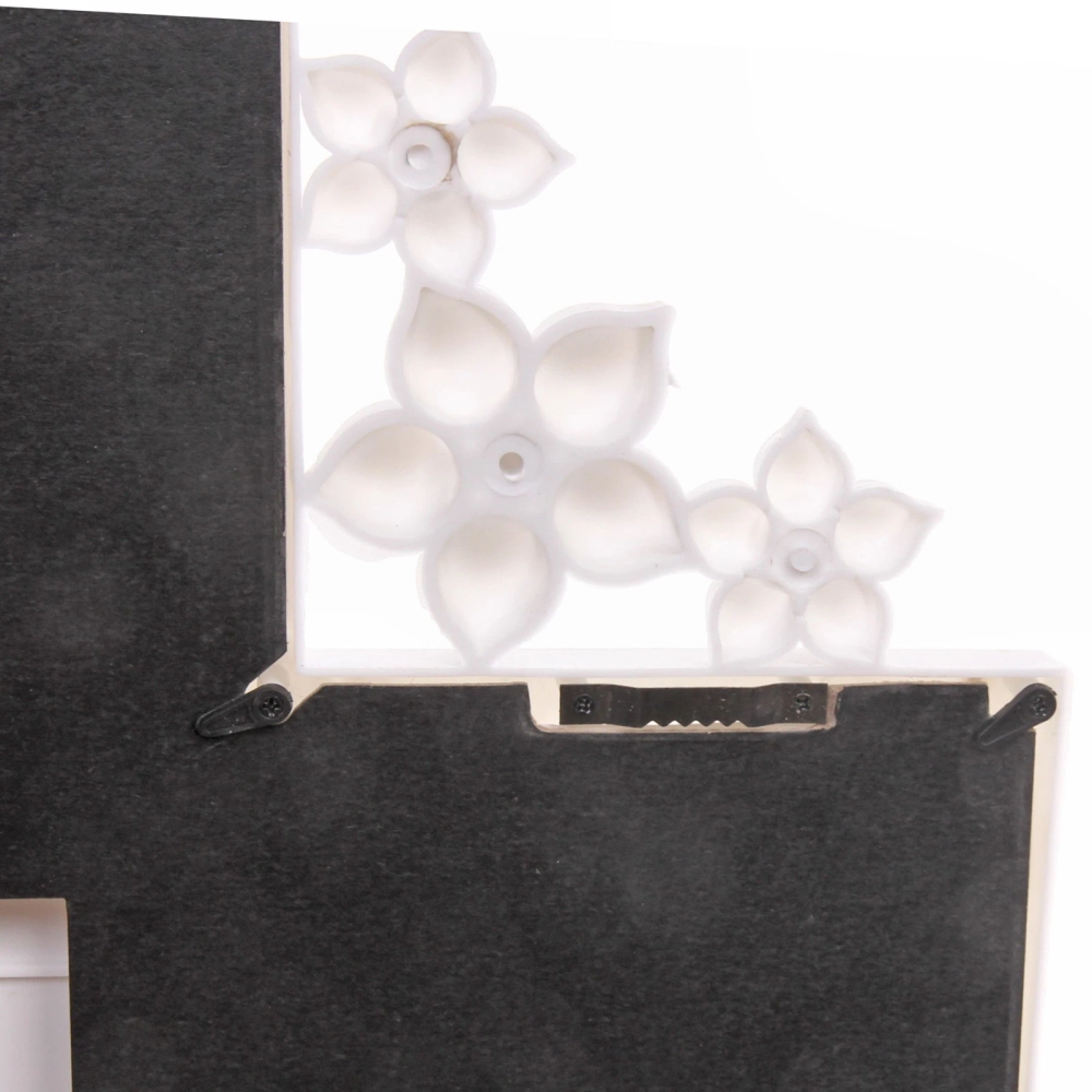 Фоторамка-коллаж 42*43см «Вьюнок», цвет белый, на 4 фото, пластик, с часами