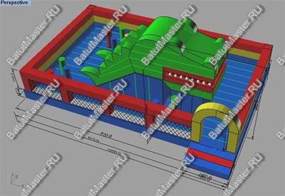 Надувная горка-робот "Дракоша" 10*6*5 м