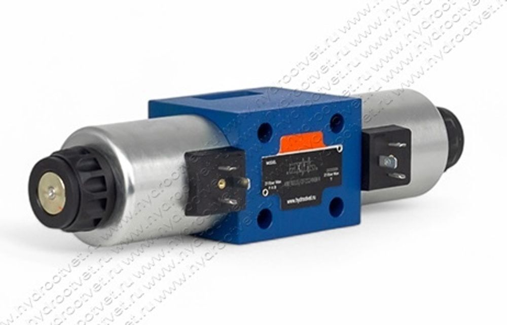 4WE10D31/OFCG24N9K4 - Гидрораспределитель золотниковый Ду 10 с электроуправлением G24, схема D (574А/ОФ), возврат - OF = без пружины, с фиксатором