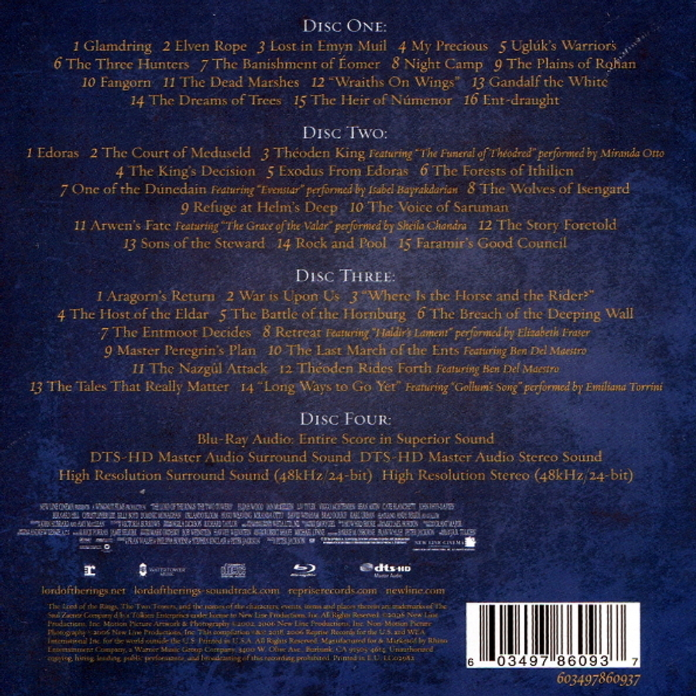 Howard Shore / The Lord Of The Rings: The Two Towers - The Complete Recordings (3CD+Blu-ray Audio)
