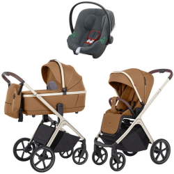 Коляска Carrello Vector CRL-6550 и автокресло Cybex Aton B2 Steel Grey 3 в 1 Coral Beige