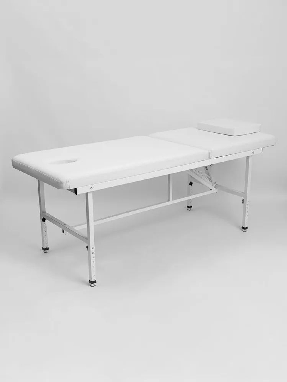 Массажный стол стационарный Massagecomplekt, с регулировкой высоты и вырезом для лица, 190/70, черный
