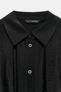 ZARA РУБАШКА С КОРОТКИМИ РУКАВАМИ И УЗЛОМ, ЧЕРНЫЙ