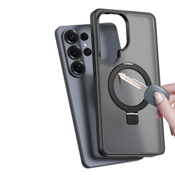 Чехол черный с MagSafe для Samsung Galaxy S26 Ultra, серия Yind Series Case от Dux Ducis (версия с магнитной откидной подставкой)