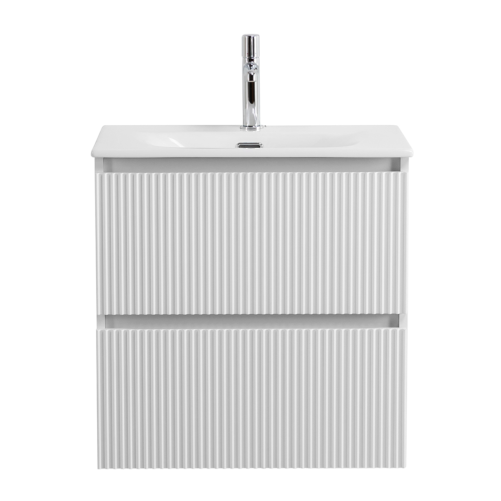 Тумба с раковиной подвесная BelBagno UNO-MINI-500-2C-SO-BO Bianco Opaco, раковина белая BB-8099-3-50