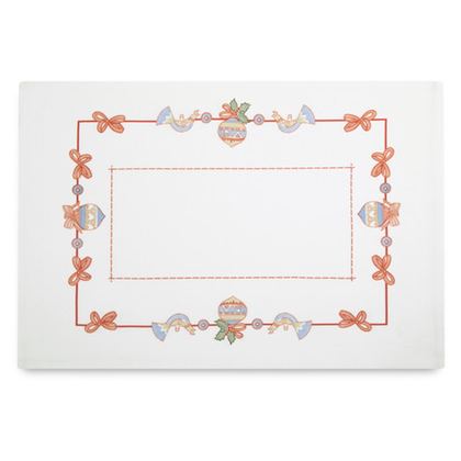Салфетки подстановочные 2шт 50х35см Mix&Match Home Новогодние игрушки белые