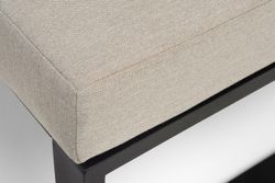 "Тулон" угловой модуль, каркас алюминий, HPL "дуб", черный муар, ткань бежевая 15052
