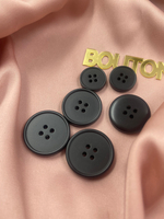 Пуговицы черные матовые на прокол с высоким скругленным бортиком