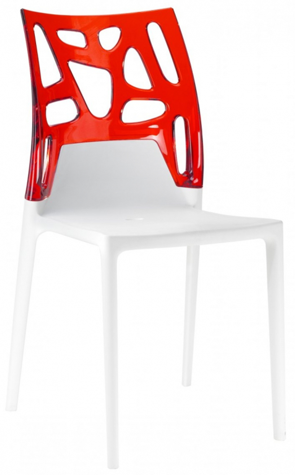 Стул пластиковый Papatya Ego-Rock, белый, красный