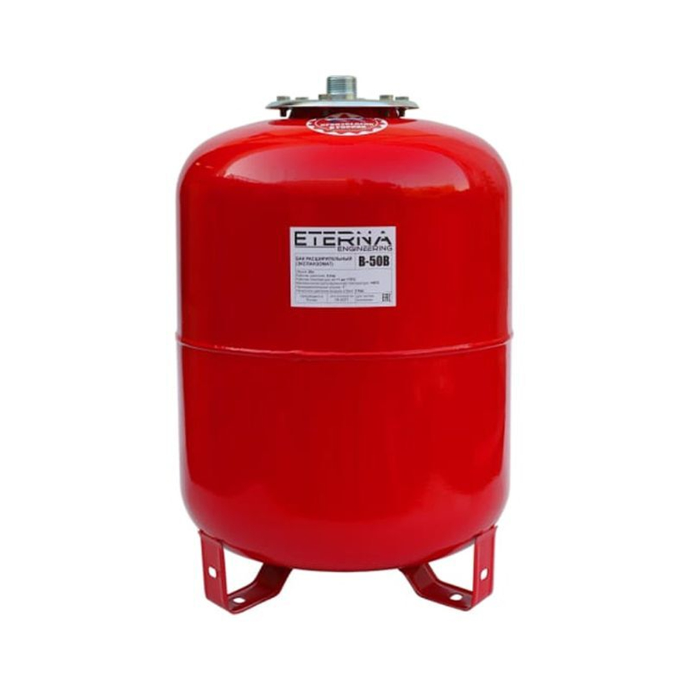 Бак расширительный мембранный для отопления 50 л вертикальный красный Eterna
