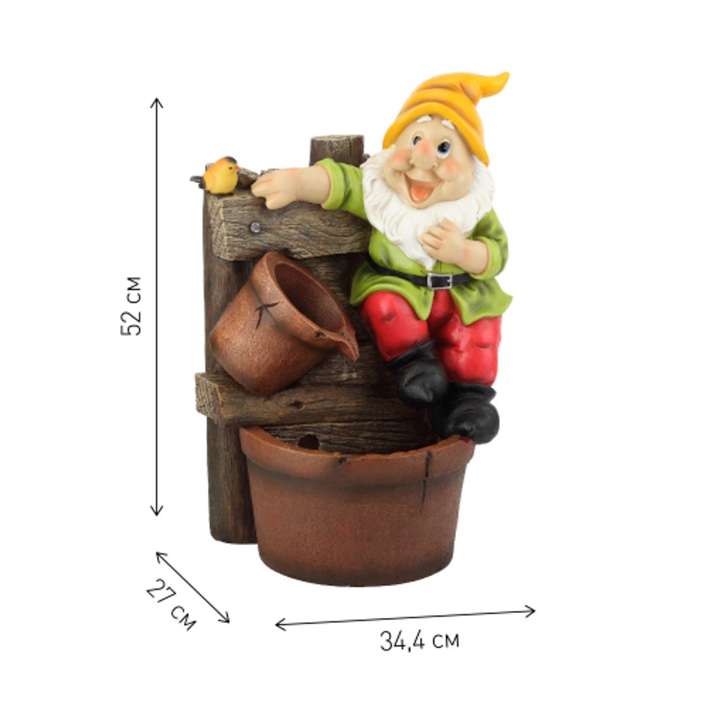GAUF-02 GREEN APPLE Уличный фонтан Гном 56 см | GREEN APPLE