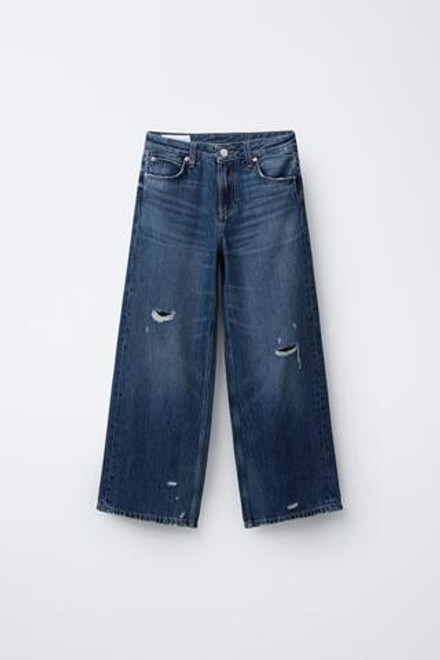 ZARA ДЖИНСЫ WIDE LEG, СИНИЙ