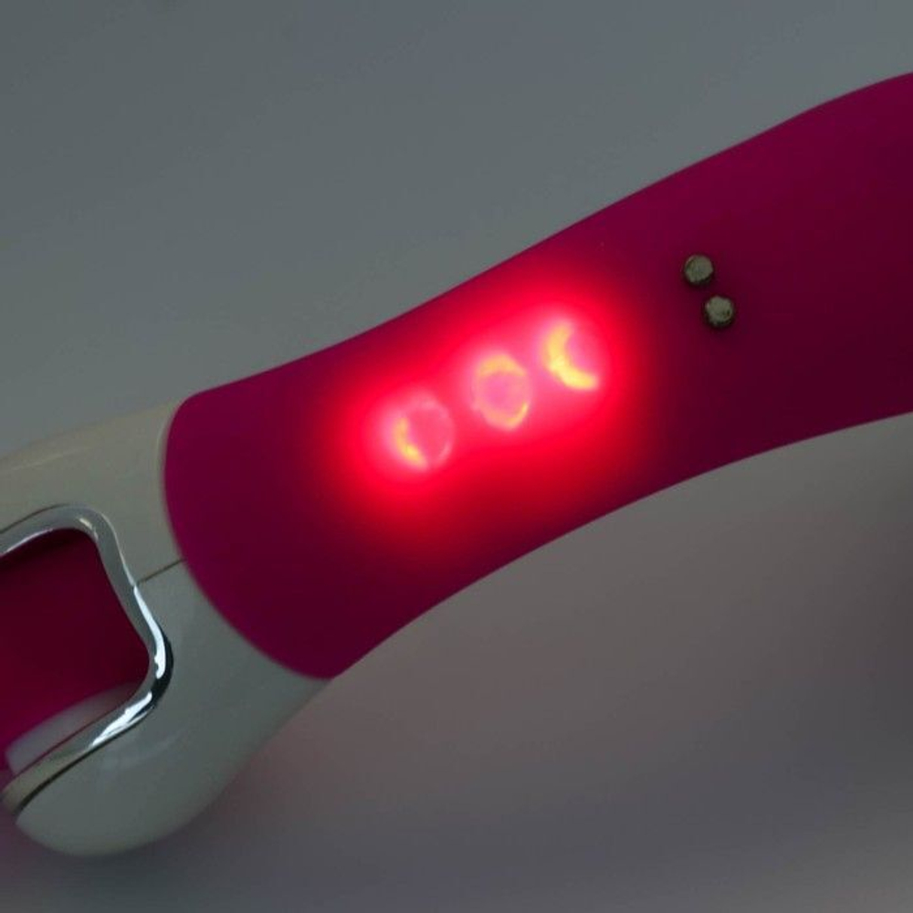 Ярко-розовый клиторальный стимулятор с вращающимися лепестками - 14,5 см. (Цвет: ярко-розовый)