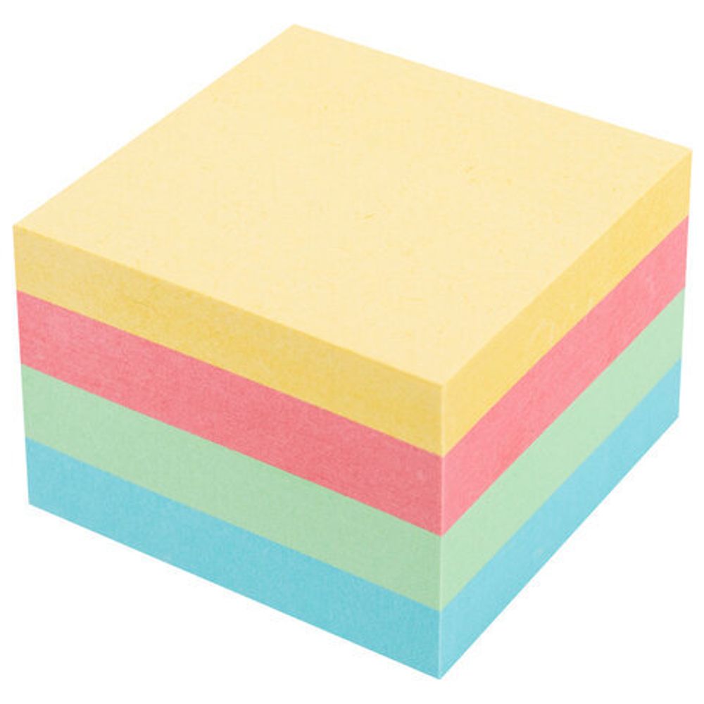 Блок самоклеящийся (стикеры) STAFF STANDARD, ПАСТЕЛЬНЫЙ 51х51 мм, 4 цвета, 400 листов, 116585