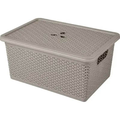 Корзина универсальная Wenge прямоугольная 15л, 398х177мм с крышкой (серый)