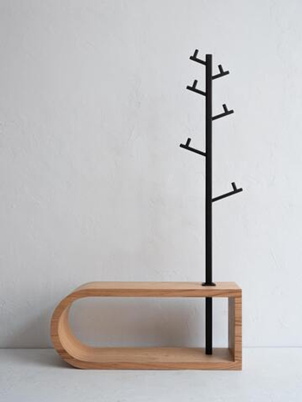 Банкетка с вешалкой «Цикл» однорадиусная