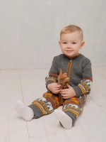 Вязаный комбинезон для новорожденных и малышей на молнии