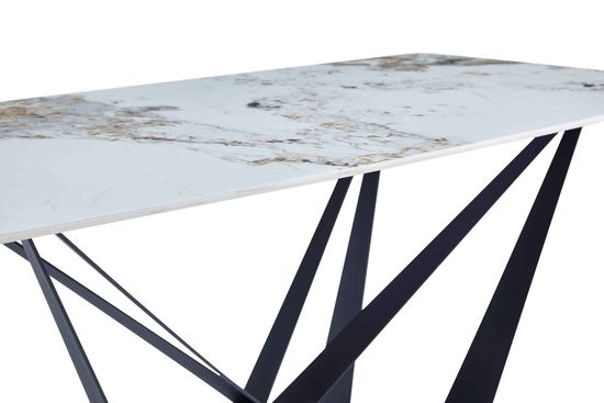 Стол IRVIN 180 керамическая столешница Pandora, основание металл черный