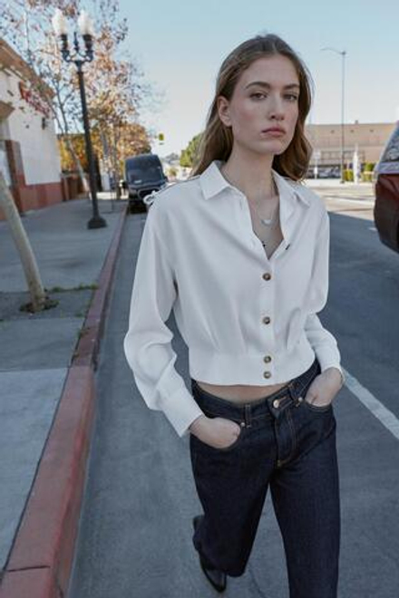 ZARA РУБАШКА C ХЛЯСТИКАМИ НА ПЛЕЧАХ, ЖЕЛТОВАТО-БЕЛЫЙ