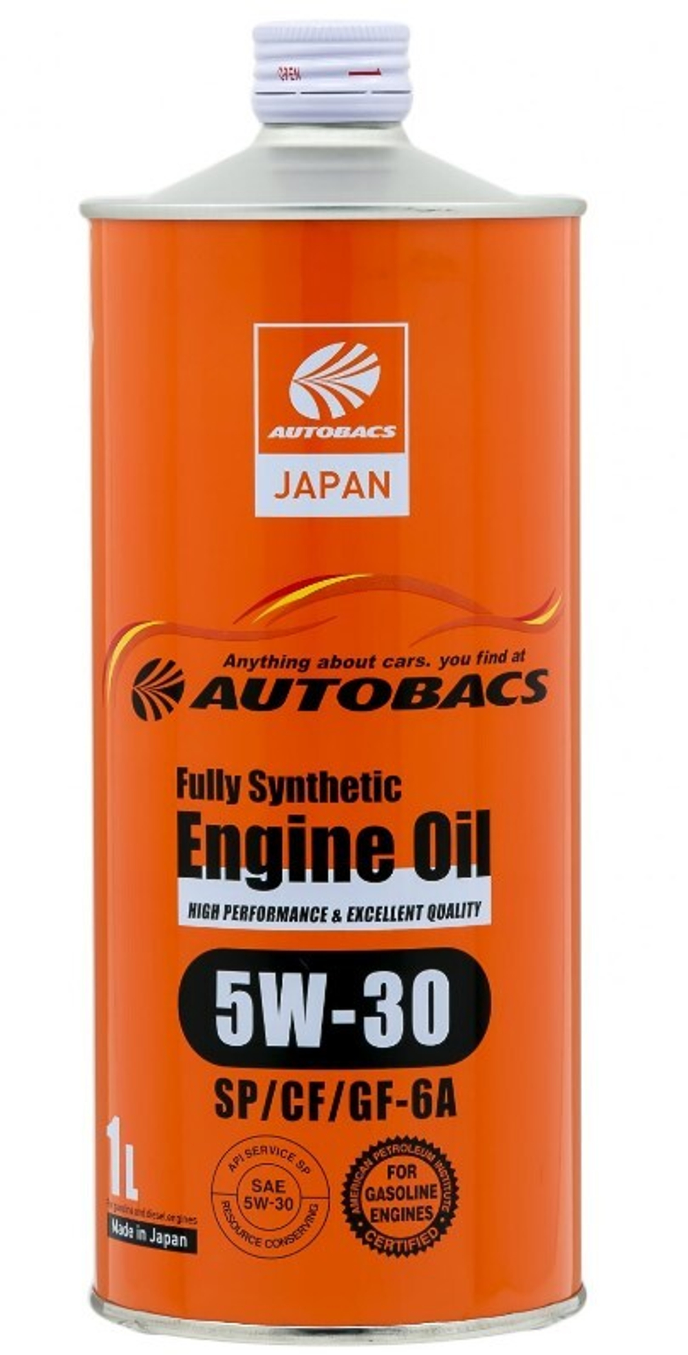 Масло моторное AUTOBACS Fully Synthetic Engine Oil 5W-30 SP/CF/GF-6A синтетическое 1л / 5W30