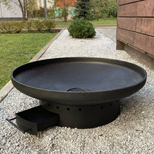 Чугунная костровая чаша CONCRETIKA D80Z с зольником