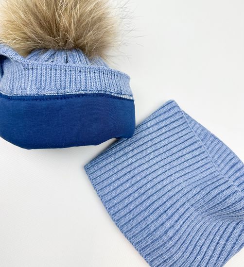 Шапка зимняя со снудом, Джинс