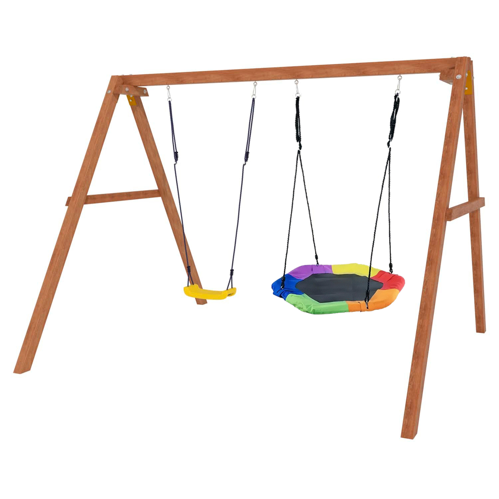 Деревянные качели с гнездом Гексагон