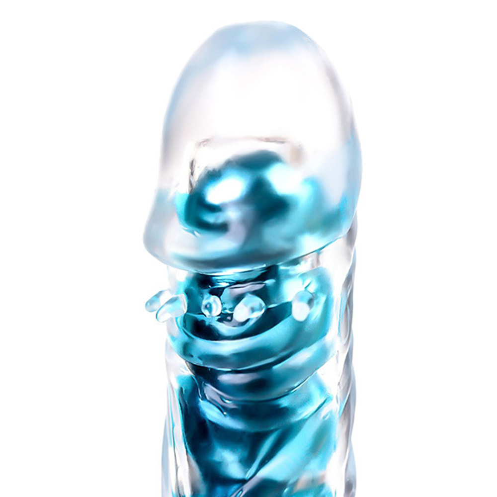 Классический вибратор 18см голубого цвета ToyFa Basic Trio Vibe 885110-14