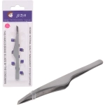 Пинцет для бровей из нержавеющей стали на блистере «Bon Kapriz», скошеный, цвет металл, 9,5см