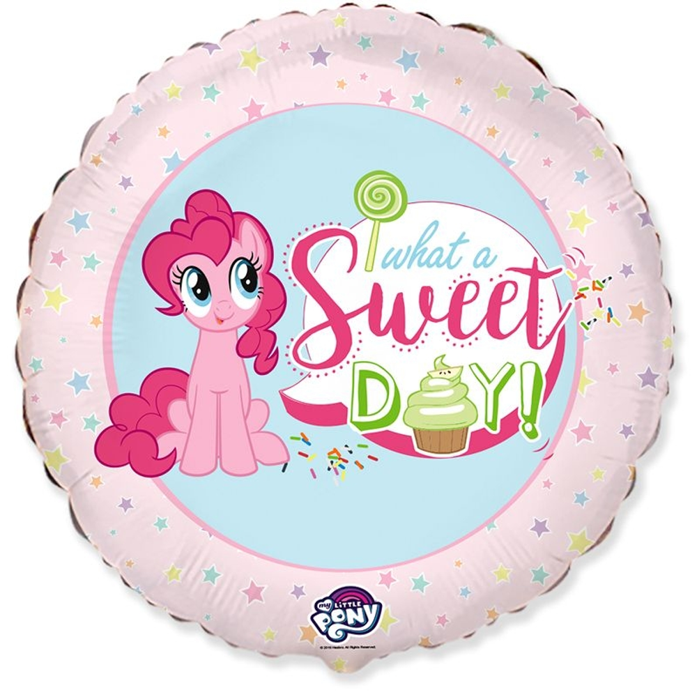 Шар (18""/46 см) Круг, My Little Pony, Лошадка Пинки Пай, Сладкий День!, Розовый, 1 шт. Е29