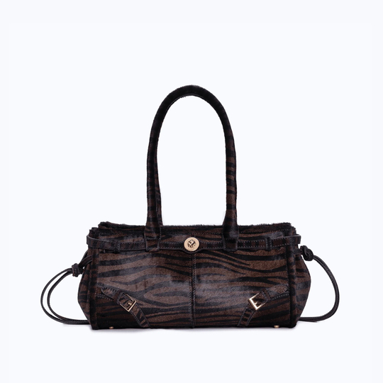 MANC КОЖАНАЯ СУМКА "BABY JANE", ЗЕБРОВЫЙ ПРИНТ