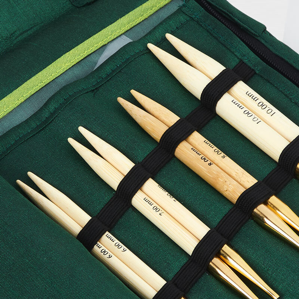 Набор "Deluxe" съемных спиц "Bamboo" (в наборе: спицы съемные (3мм, 3,5мм, 4мм, 4,5мм, 5мм, 5,5мм, 6